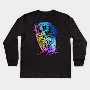 Colorful owl Kids Long Sleeve T-Shirt